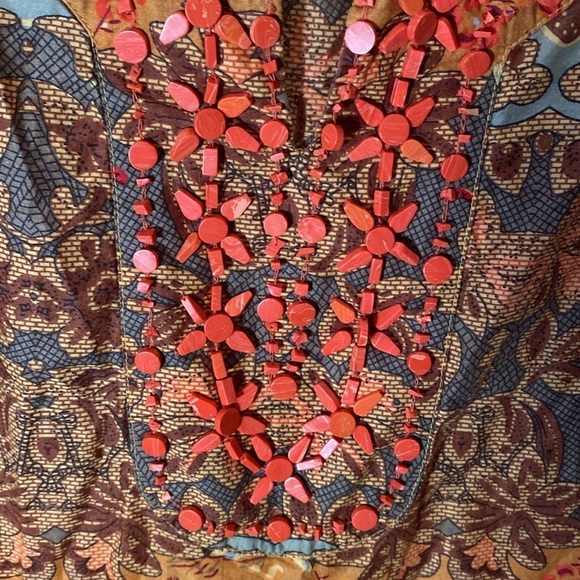 Style & co size 14 bohemian top with beading and 3/4 sleeves - Picture 5 of 7